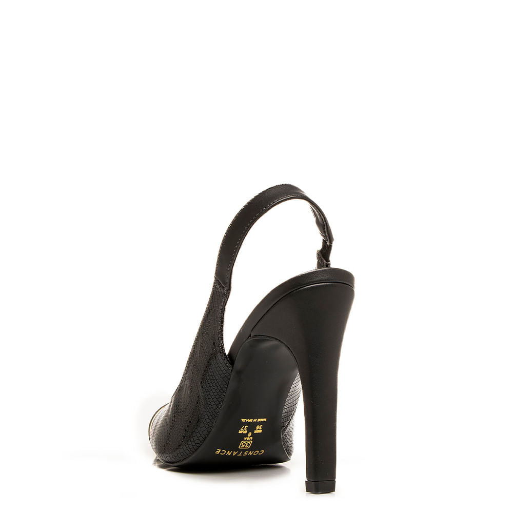 Scarpin Slingback Preto Verniz