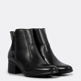 Bota Preta Couro Cano Curto