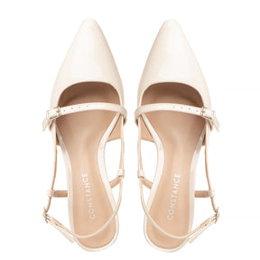 Scarpin Slingback Verniz Off White