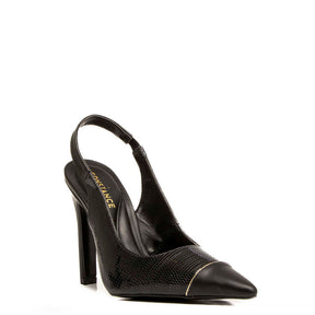 Scarpin Slingback Preto Verniz