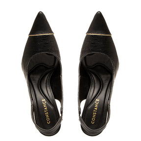 Scarpin Slingback Preto Verniz
